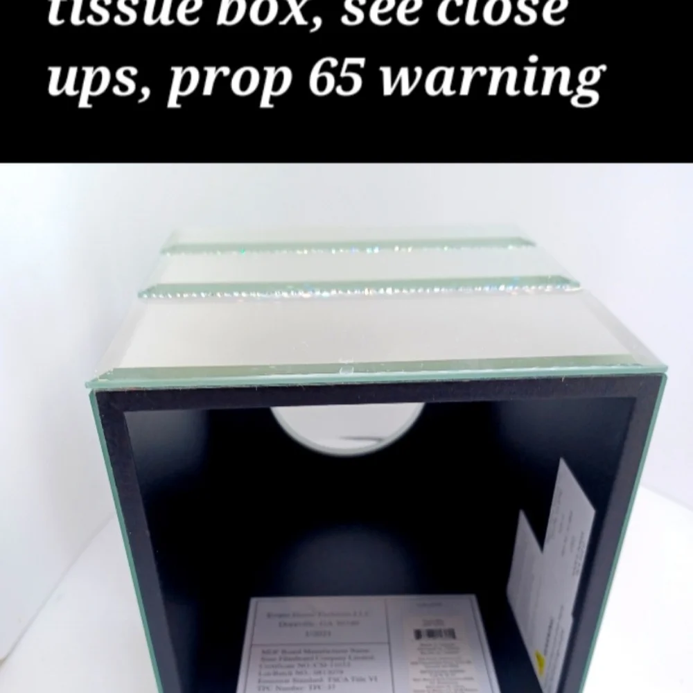 🌟Beautiful Tissue Box Cover w/ Mirrored &Diamantes *Rhinestone Embellishmnts* - Picture 6 of 12